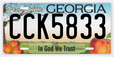 GA license plate CCK5833