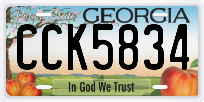 GA license plate CCK5834