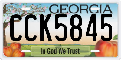 GA license plate CCK5845