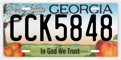 GA license plate CCK5848