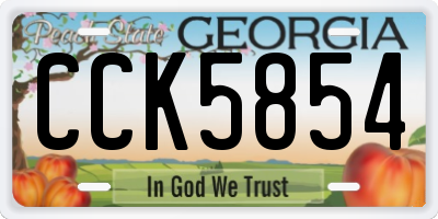 GA license plate CCK5854