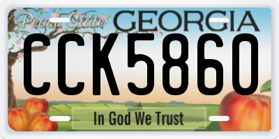GA license plate CCK5860