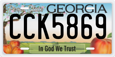 GA license plate CCK5869