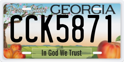 GA license plate CCK5871