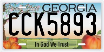 GA license plate CCK5893