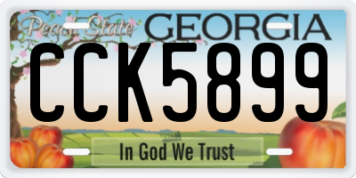 GA license plate CCK5899