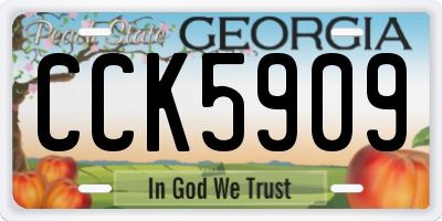 GA license plate CCK5909