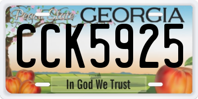 GA license plate CCK5925