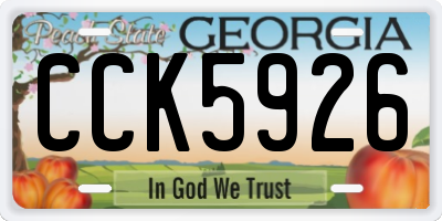 GA license plate CCK5926