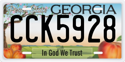 GA license plate CCK5928