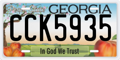 GA license plate CCK5935