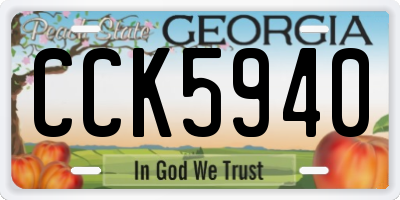 GA license plate CCK5940