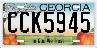 GA license plate CCK5945