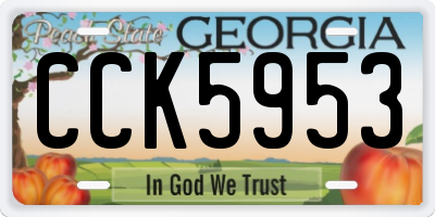 GA license plate CCK5953