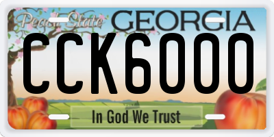 GA license plate CCK6000