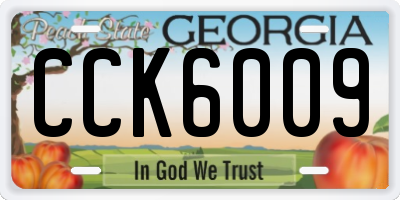 GA license plate CCK6009
