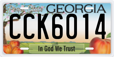 GA license plate CCK6014