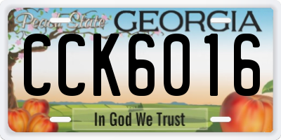 GA license plate CCK6016