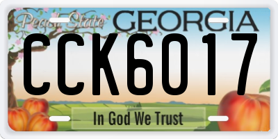 GA license plate CCK6017