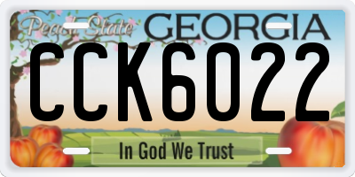 GA license plate CCK6022