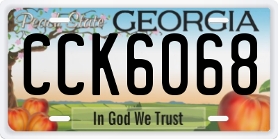 GA license plate CCK6068