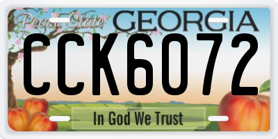 GA license plate CCK6072