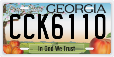 GA license plate CCK6110