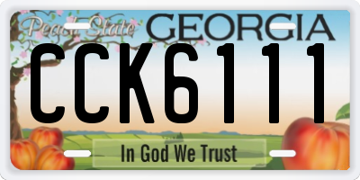 GA license plate CCK6111