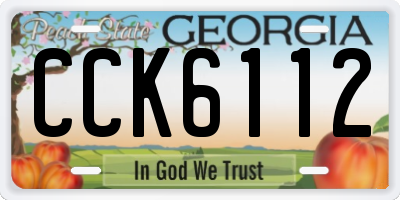 GA license plate CCK6112