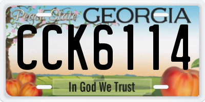 GA license plate CCK6114