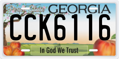 GA license plate CCK6116