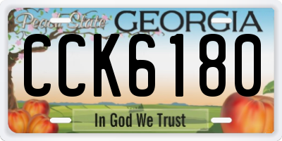 GA license plate CCK6180