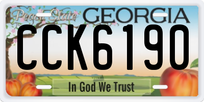 GA license plate CCK6190