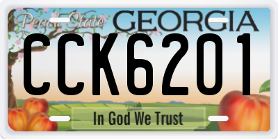 GA license plate CCK6201
