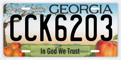 GA license plate CCK6203