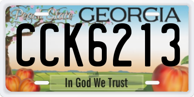 GA license plate CCK6213