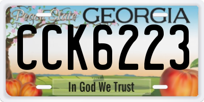 GA license plate CCK6223