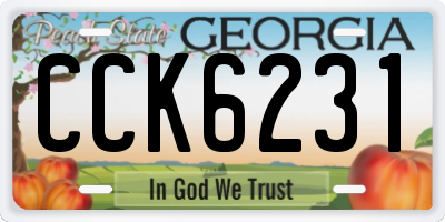 GA license plate CCK6231