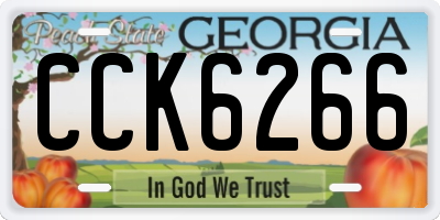 GA license plate CCK6266