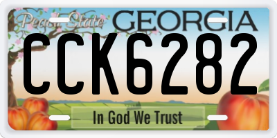 GA license plate CCK6282