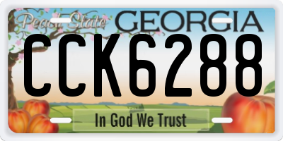GA license plate CCK6288