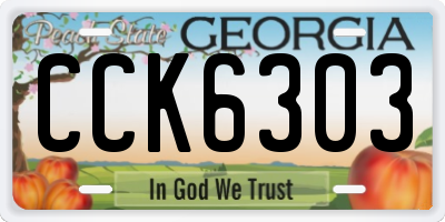 GA license plate CCK6303