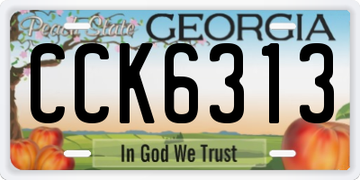 GA license plate CCK6313
