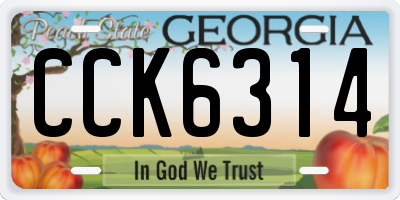 GA license plate CCK6314