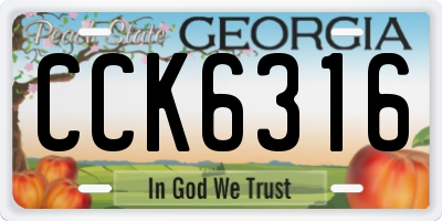 GA license plate CCK6316