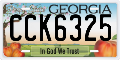 GA license plate CCK6325