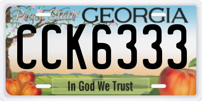 GA license plate CCK6333