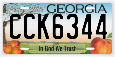 GA license plate CCK6344