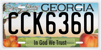 GA license plate CCK6360
