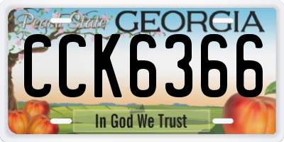 GA license plate CCK6366